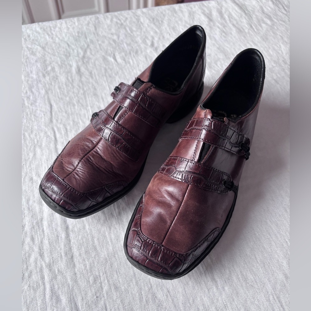 Women’s Rieker Antistress Leather Slip On Brown Loafers Size 39 8.5